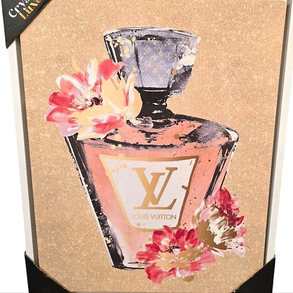 Crystal Luxe Louis Vuitton Fragrance Bottle Framed Vinyl Wall Decor